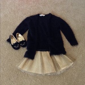 Black and Gold Toddler Girl Flats size 9c